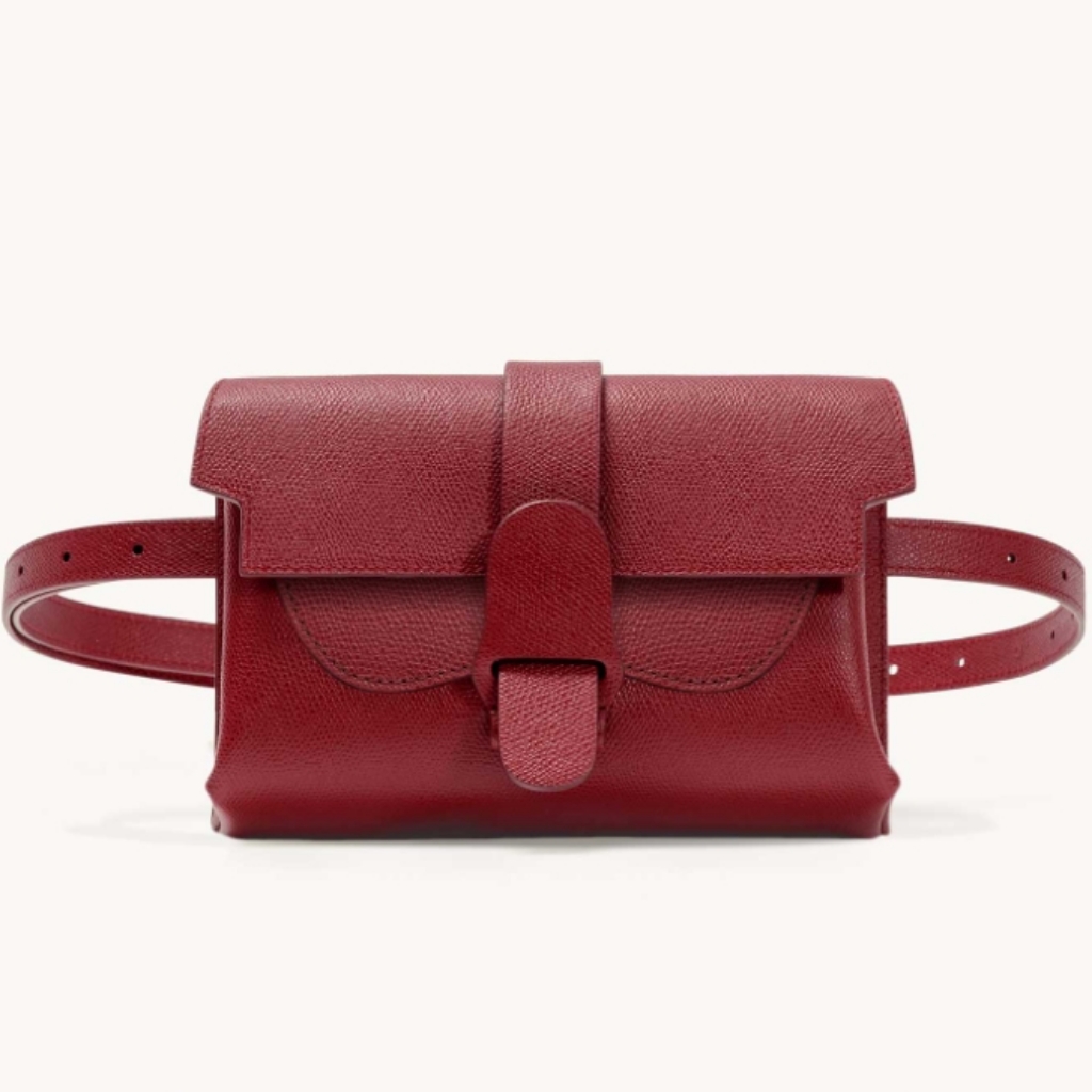 Senreve Aria Pebbled Belt Bag In Merlot / Burgundy Leather Convertible Crossbody